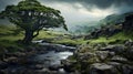 Dreamy Landscape: Stream Through The Yorkshire Dales