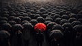 The Red Umbrella: Standing Out in a Sea of Black