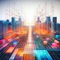 Vibrant City Grid: Abstract Mapping Concept. Royalty Free Stock Photo