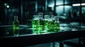 Eerie Elixir: Lethal Glow in the Lab Royalty Free Stock Photo