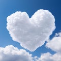 Serene Love: Abstract Heart Cloud in Clear Blue Sky