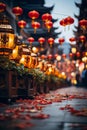 Vibrant Chinese Lanterns Illuminate Festive Street Market