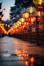 Vibrant Chinese Lanterns Illuminate Festive Street Market