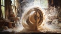 Dynamic Pottery: A Rustic Studios Spinning Wheel in Motion