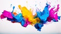 Vibrant Paint Splashes: Dynamic Movement and Fluidity