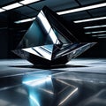 Futuristic Geometric Sculpture: A Dance of Light and Shadow