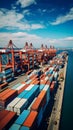 Vibrant Container Ships in Action at Busy Shipping Port