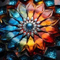 Symmetrical Kaleidoscopic Patterns: Mesmerizing Optical Illusion