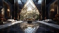 Symmetrical Geometric Abstraction: Luxurious Metallic Opulence