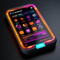 Vibrant Abstract Notifications on Sleek Mobile Device