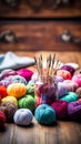 Vibrant Crochet Haven: A Creative Crafting Room Awash in Color and Expertise