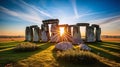 Mystical Stonehenge at Sunset: Ancient Grandeur Amidst Tranquil Beauty