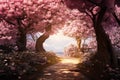 Captivating Pink magical forest. Generate Ai Royalty Free Stock Photo