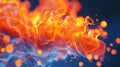 Captivating Plasma Cloud Formation in Radiant Hues of Orange and Blue, a Stunning Atomic Visual Royalty Free Stock Photo