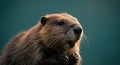 a captivating portrait of a thoughtful beaver contemplating dam construction - generated using ai Royalty Free Stock Photo