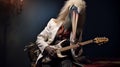 Captivating Portraits: Pelican Creature Shreds Electric Guitar In Spectacular Show
