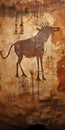 Ancient African-inspired Horse Painting: A Fusion Of Archaeological And Naturalistic Art