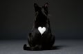A Captivating Profile Image of a Black Cat Featuring a HeartShaped Mark on Its Back Royalty Free Stock Photo