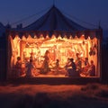 Captivating Puppet Show in Medieval Fair Tent