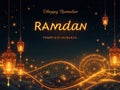 Stunning Ramadan Eid Mubarak Lantern Banner A Generative AI Design for Celebration Royalty Free Stock Photo