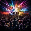 Captivating Scene at a Live Music Event with Bands and DJs Royalty Free Stock Photo