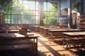 Captivating School building anime visual novel game. Generate Ai