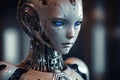 Female robot in a science fiction scene