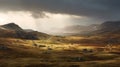 Captivating Scottish Mountain Landscapes In Golden Light Royalty Free Stock Photo