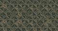 Abstract seamless geometric pattern with angular shapes in dark green and muted brown colors. Royalty Free Stock Photo