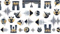 Elegant Art Deco Music and Sound Icons Pattern Royalty Free Stock Photo