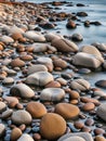 A Captivating Seascape with Stones in the Water.Calm Waters and Coastal Stones.A Seascape Royalty Free Stock Photo