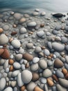 A Captivating Seascape with Stones in the Water.Calm Waters and Coastal Stones.A Seascape Royalty Free Stock Photo