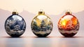 Captivating Seasons: A Spectacular Snow Globe with Unique Orname