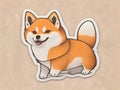 Captivating Shiba Inu Stickers: Vector Art with Crisp Contours