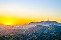 A captivating shot of the Hollywood Hills bathed in the warm