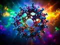 Exploring the Intricate World of Enzyme Structure A Silhouette Visualization of Biochemical Processes
