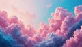 Dreamy Pastel Sky with Pink and Blue Clouds Royalty Free Stock Photo
