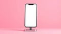 Elegant Pink Smartphone Mockup on Stand for Presentation or Marketing Materials Showcase Your Mobile App or Product Royalty Free Stock Photo