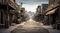 Captivating Snapshot of a Wild West Town Street. A Glimpse into the Old Western Frontier