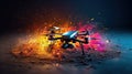 Vibrant Drone Explosion: Ultra-Detailed Photoshoot with Sony A9