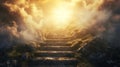 Ascension, A Mesmerizing Stairway Unveiling the Path Towards Celestial Illumination
