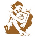 Banksy The End Girl Printable Vector Stencil Art