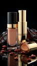 Captivating still life captures foundation product\'s essence, elevated by deliberate branding.