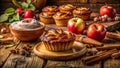 A Delectable Vintage Still Life Sweet Apple Cinnamon Baked Goods Capturing the Warmth and Comfort of a bygone