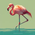 Elegant Flamingo in Watery Oasis Royalty Free Stock Photo