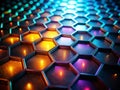 Enchanting Hexagonal Light Pattern on a Dark Background A Stunning LowLight Photography Stock Photo for Creative Design