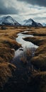 Captivating Stream Running Through Grasslands: A Visual Masterpiece Royalty Free Stock Photo