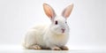 A Captivating Studio Portrait of a Fluffy White Rabbit HighQuality Image Ideal for Posters Cards and More Royalty Free Stock Photo