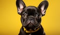 Captivating studio shot of an irresistibly cute dog posing on an isolated solid color background
