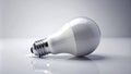 A Minimalist Celebration of Light Clean White Light Bulb Studio Photography Royalty Free Stock Photo